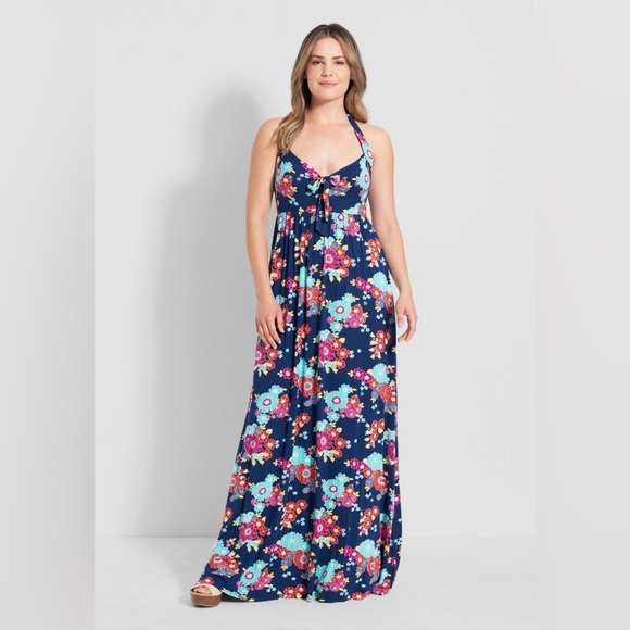 Modcloth | Dresses | Modcloth Floral Tie Front Maxi Dress S Nwt | Poshmark